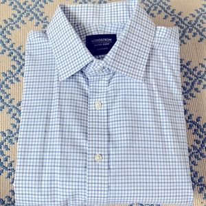 Nordstrom Men’s Shop Blue Patterned Dress Shirt
